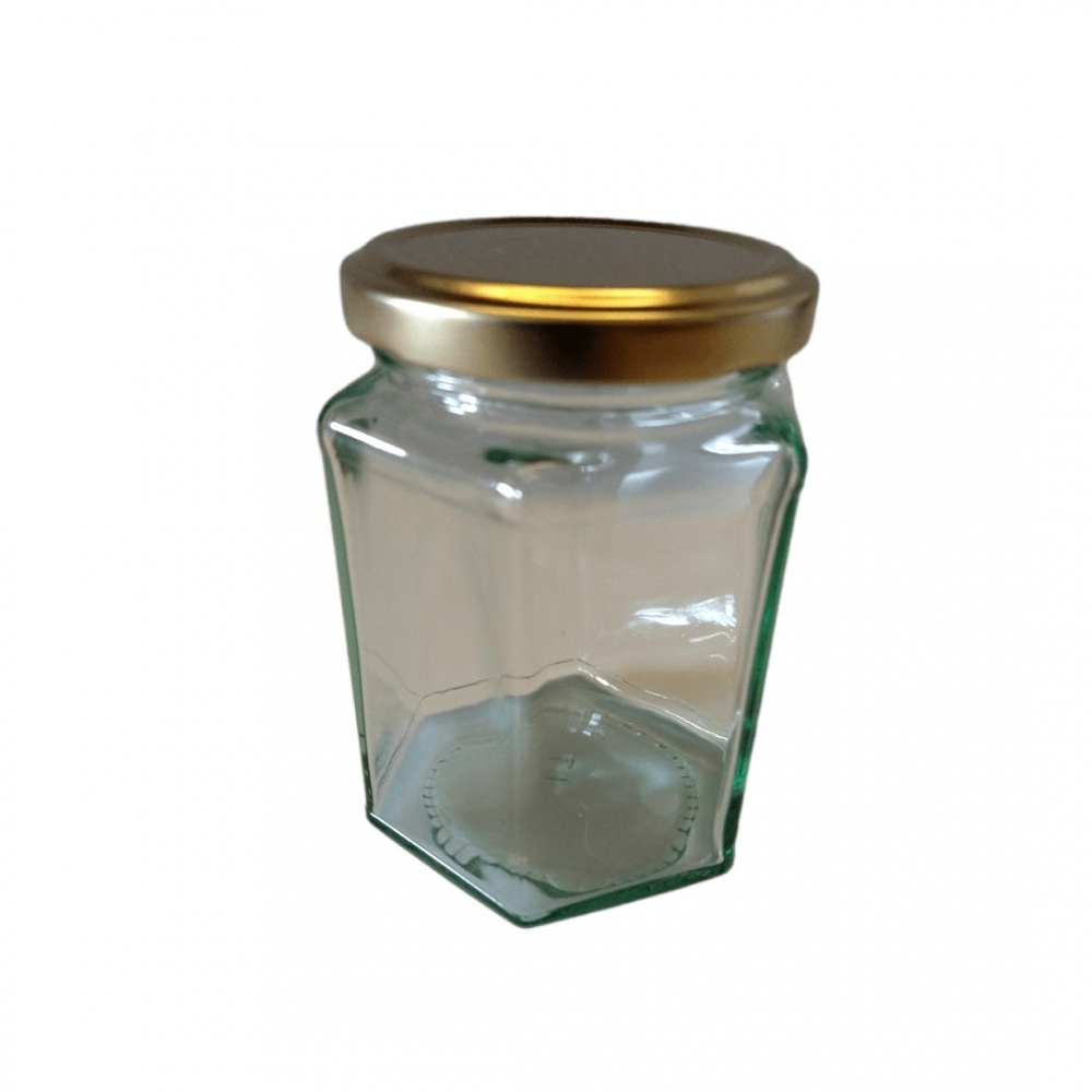 280ml (12oz – 340g) Glass Hex Honey Jar – Pack of 33