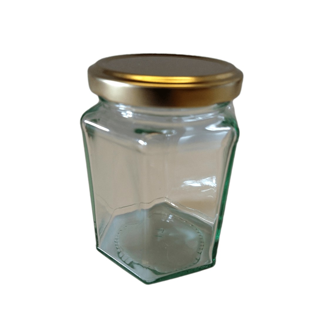 190ml (8oz  227g) Glass Hex Honey Jar  Pack of 41